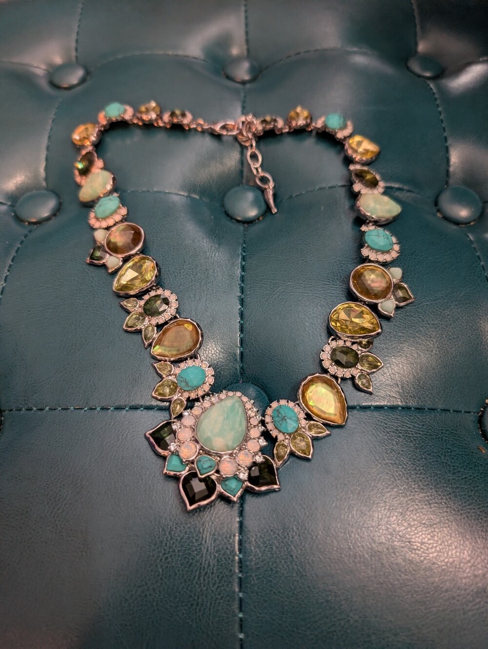 Chloe + Isabel Turquoise and Olive Statement Necklace